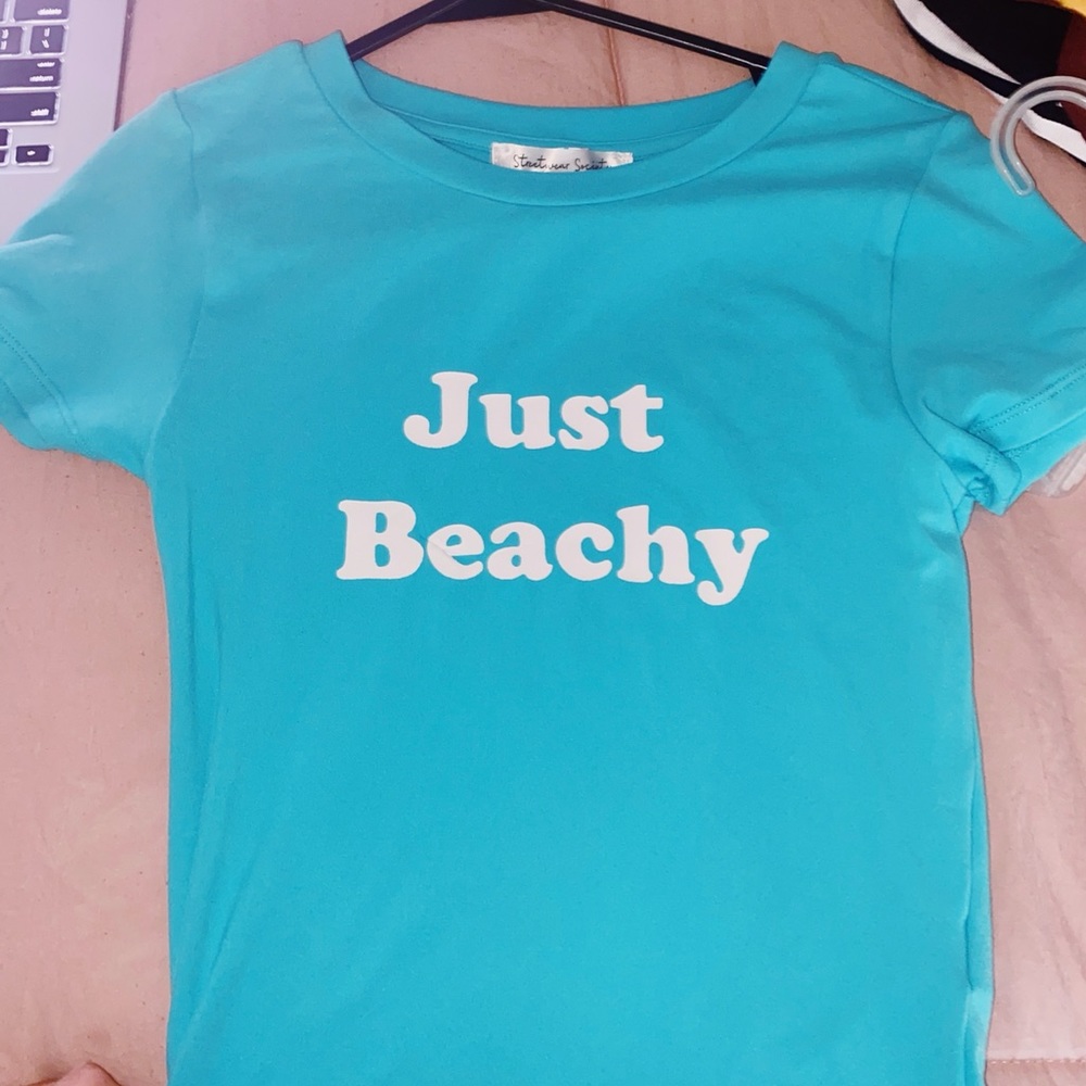 light blue tight shirt